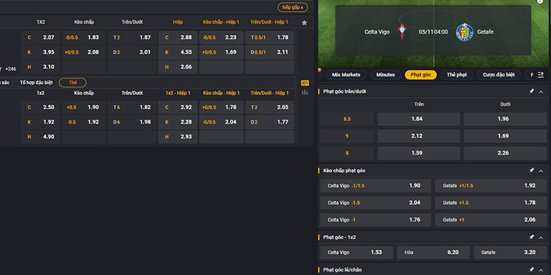 Thẻ và góc là các loại kèo bóng đá chỉ số phụ hấp dẫn nhất